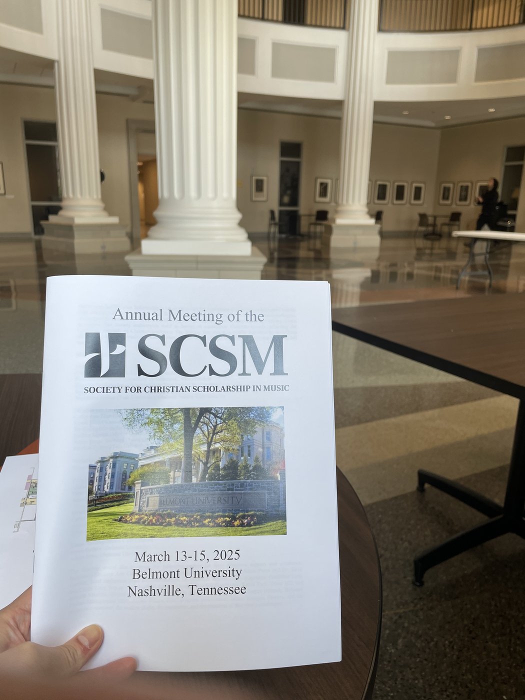 Presenting the SCSM prize-winning paper at Belmont University, Nashville